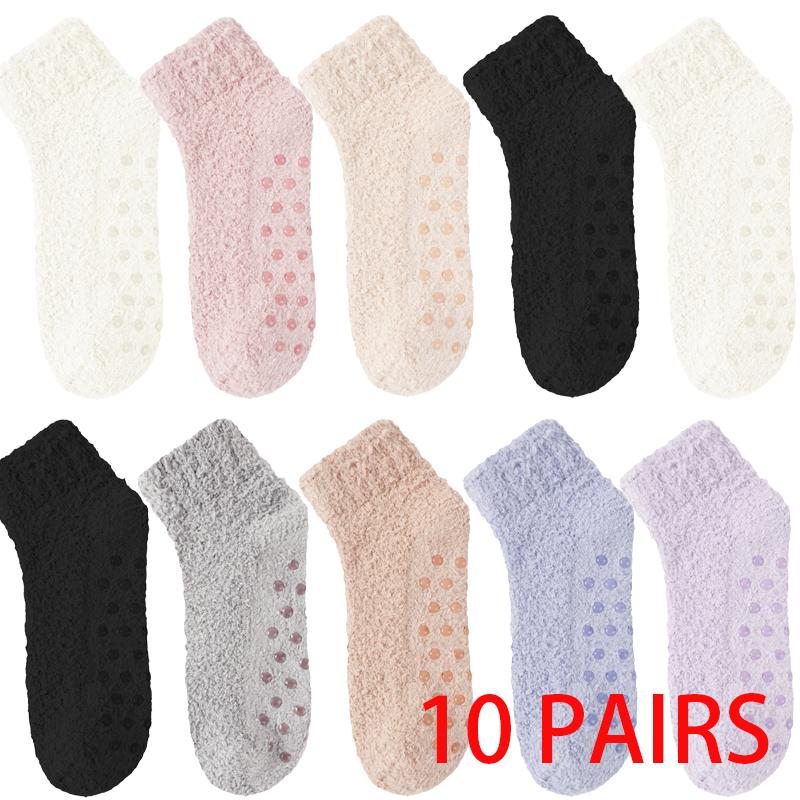 1/10 Pairs Autumn and Winter Coral Fleece Warm Floor Socks Home Cute Sweet Ladies Plus Fleece Socks