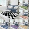 Checkered Rug for Living Room Bedroom Washable Area Rug Non Slip Stain Resistance Carpet for Room Entryway Kitchen Floor Mat