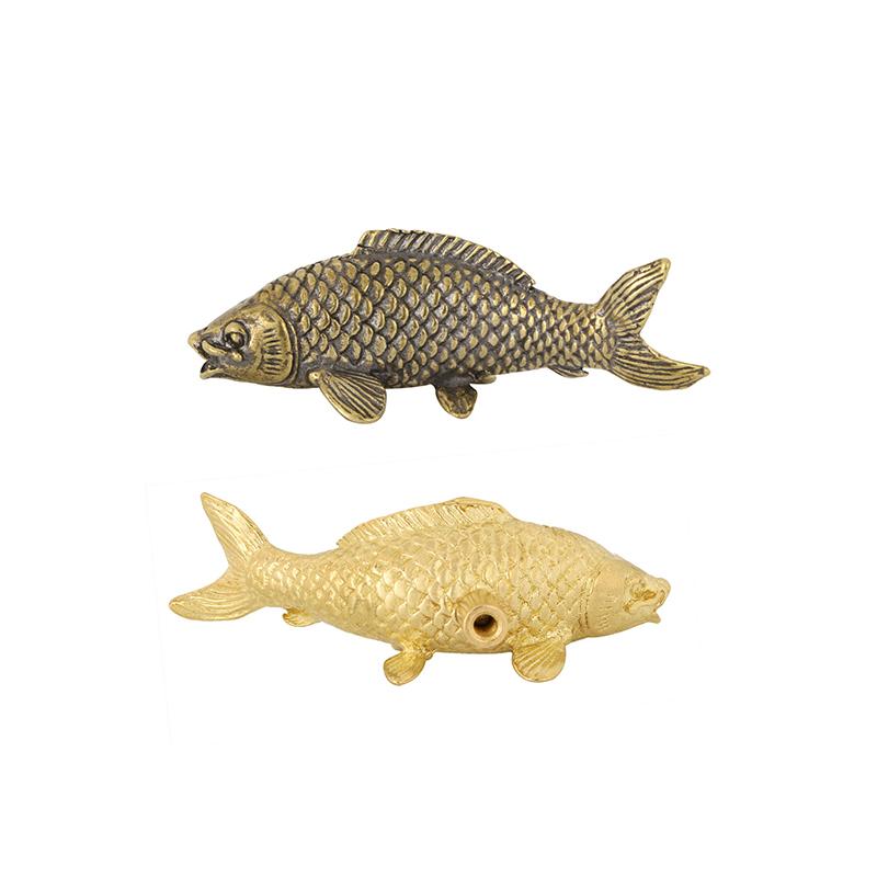 1pc Gold Color Carp Fish Brass Handle Retro Luxury Cabinet Door Knobs Single Hole Furniture Hardware Wardrobe Drawer Pulls