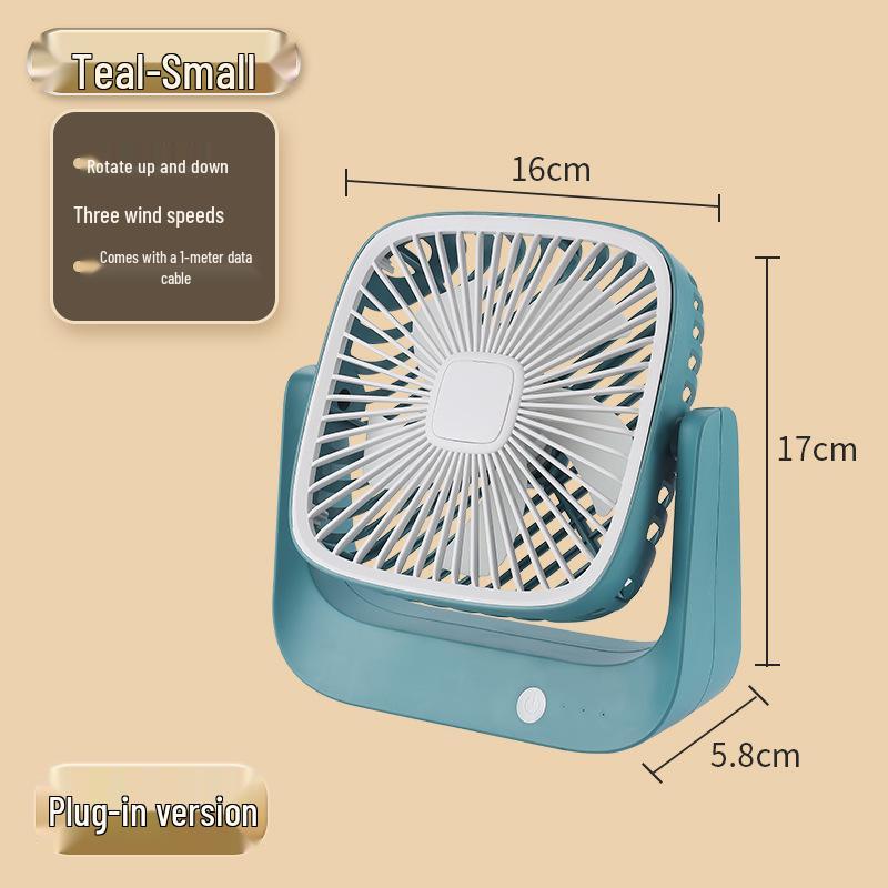 Portable Silent USB Rechargeable Mini Desktop Fan - Large Wind Power for Dorms & Offices