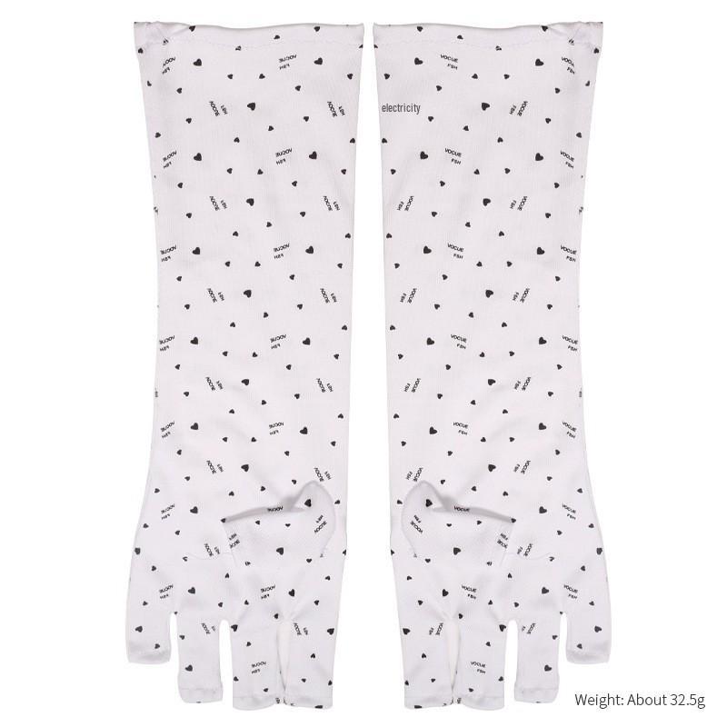 Cross-Border Nail Art UV Protection Half-Finger Gloves - Blackening Prevention