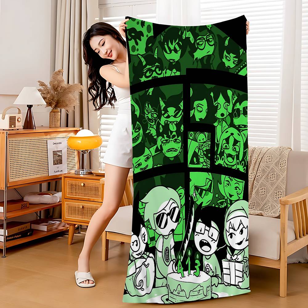 Popular Internet Anime H-Homestuck Microfiber Blanket Quick Drying Beach Towels Oversized Printing Super Absorbent Towel Blanket