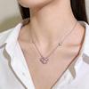 Xiaohongshu Pink Diamond Heart Necklace: Elegant, Trendy Light Luxury Clavicle Chain