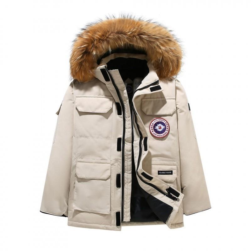 Plus Size Goose Down Parka Couples Mid-Length Winter Jacket 2026 Men Women Warm Workwear Style