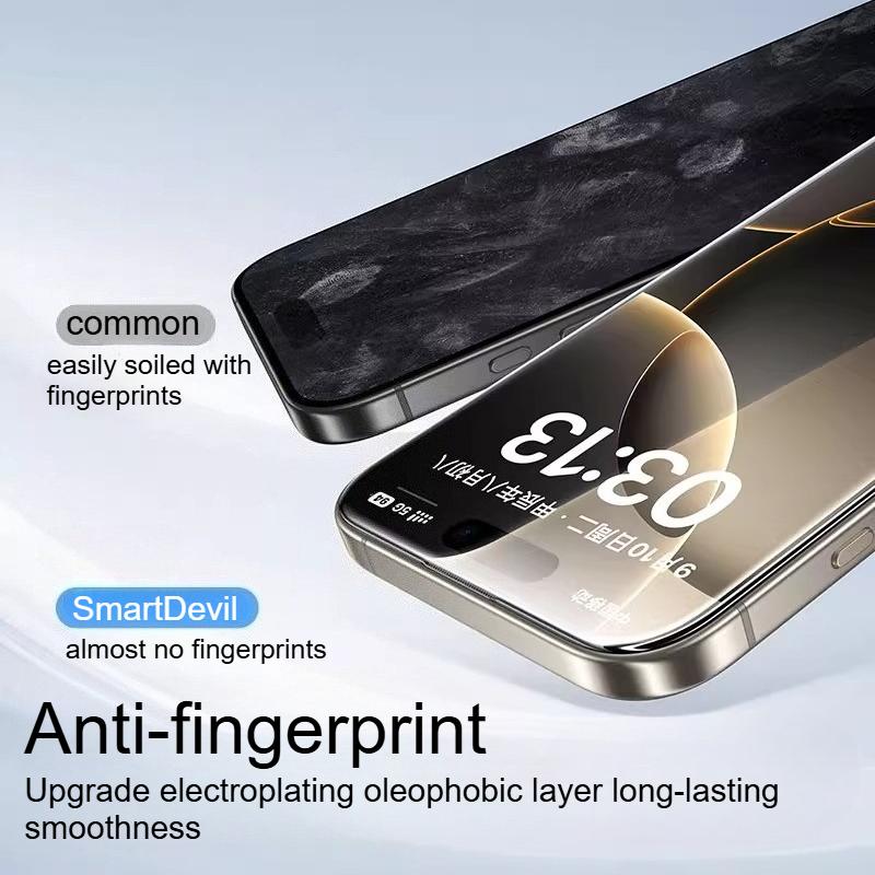 SmartDevil 1/2 Stück Staubfreie Gehärtete Glasfolie für iPhone 16 Pro Max 15 Pro 16e 14 13 HD Klarer Displayschutz Anti-Fingerabdruck 1