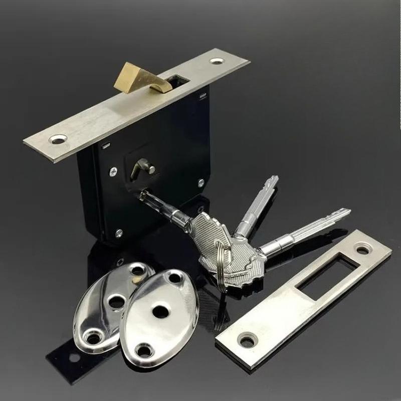 

Алюминиевый сплав Крючок-замок для раздвижной двери Скрытый врезной замок для деревянной двери Рамочной стеклянной двери Крестовой ключ Фурнитура