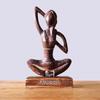 Antique Wooden Yoga Sculpture, Cow Face Pose Figurine