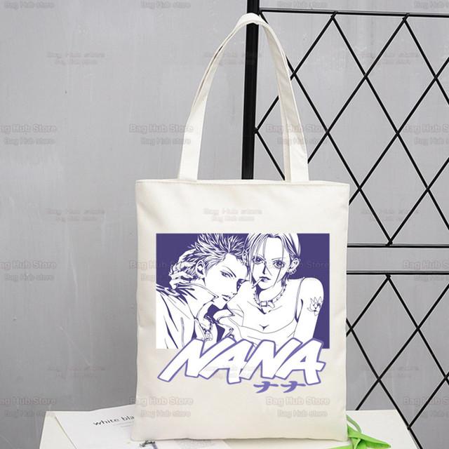 Nana Osaki Anime Women Package Canvas Bag Manga Komatsu Nana Handbags Shoulder Bags Casual Black Stones Shopping Girls Handbag