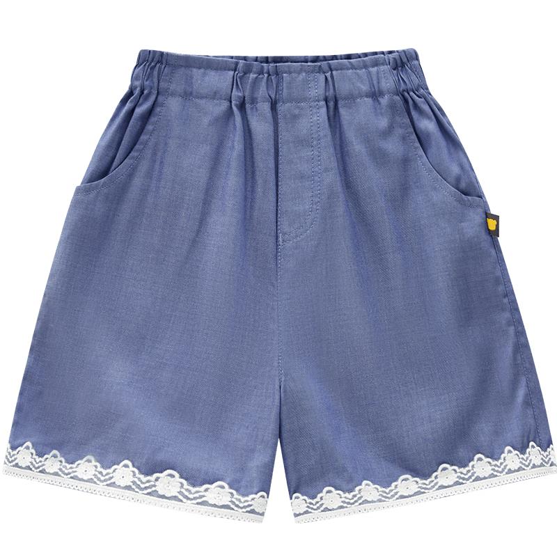 Labi Girls  Soft Denim Lace-Trim Shorts 100