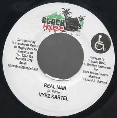 7inch Record VYBZ KARTEL - Real Man NONE Black House Rec 2004 Jamaica Reggae, Ska & Dub Used