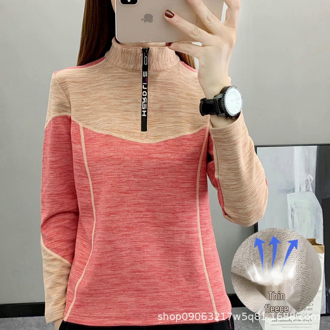 

Женская быстросохнущая флисовая рубашка для бега с длинным рукавом и воротником-стойкой XL светло-фиолетовый