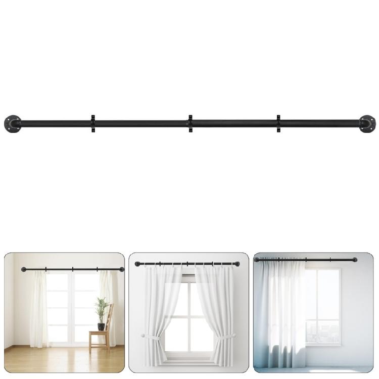 Adjustable Length Carbon Steel Curtain Rod Wrap Around Drapery Rod for Bedroom Indoor and Outdoor Curtain Rod Decors