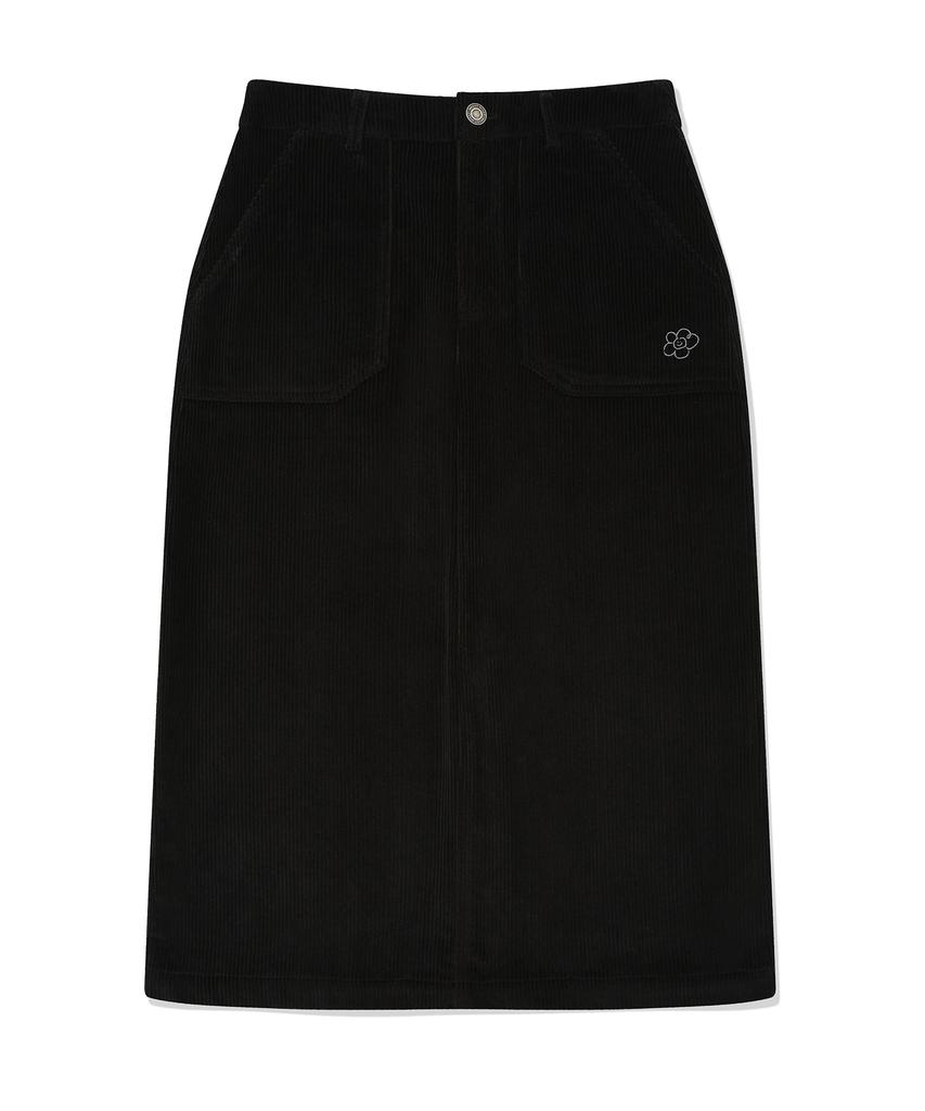 Wacky Willy [25Fw] Women'S Corduroy Long Skirt Black