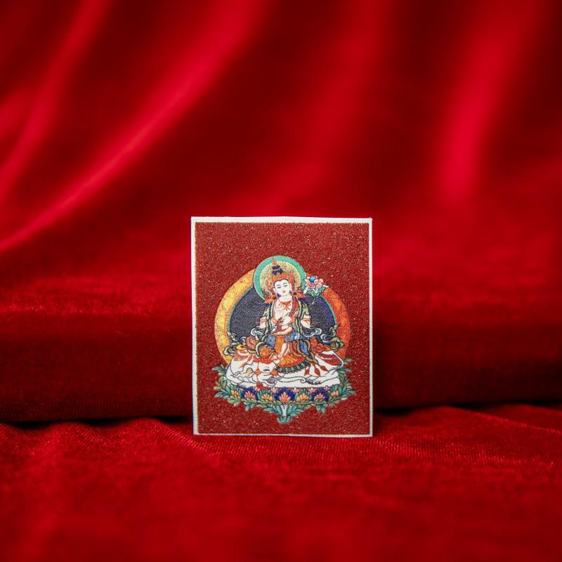 Tibetan Eight Protectors Cinnabar Mineral Sand Thangka Painting Core 4X5 - Birth Year Buddha