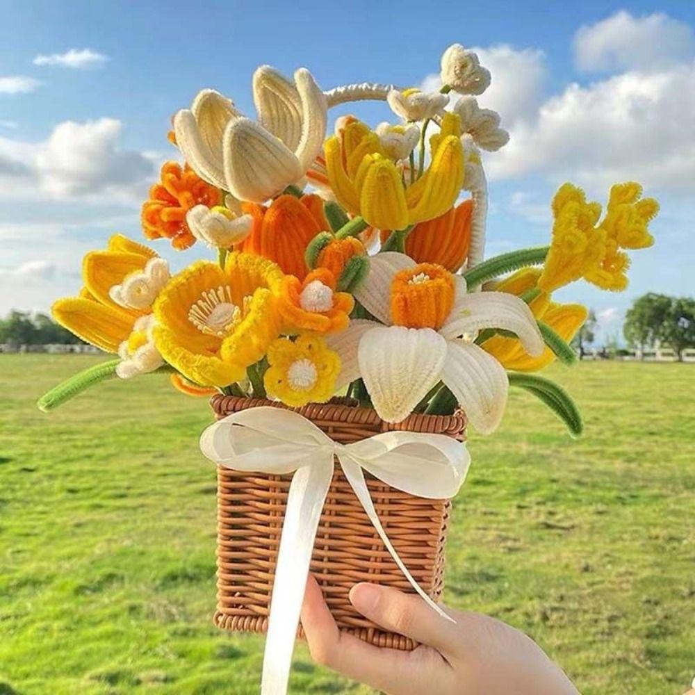100/300/400Pcs Flexible Wire Pipe Cleaners Bendable Plush Sticks  for Artificial Flower Making