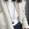 Retro Square Bottle Neck Chain Elegant Fashion Jewelry Ornament Long Sweater Chain  Friends