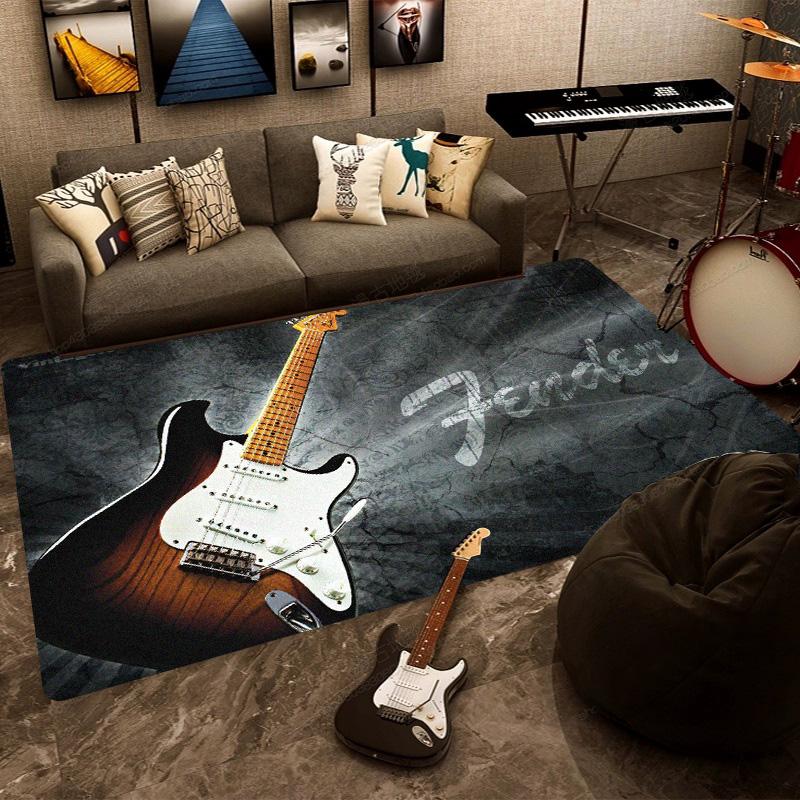 F-Fender rectangular carpet rock guitar band instrument decoration speaker retro floor mat shock absorption rugs