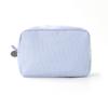 Contrast Color Striped Cosmetic Bag for Women Daily Casual Soft Zipper Makeup Storage Bag Portable Travel Outdoor Toiletry Bags