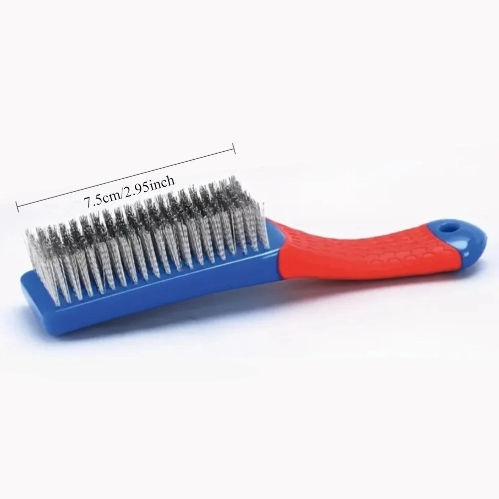 Stainless Steel Wire Brush for Paint and Rust Removal, Wooden Handle Fish Scale Brush, Plastic Handle Brush for Antique Items and Stain Removal