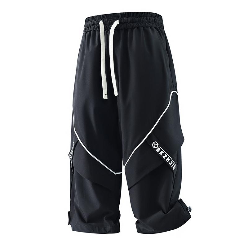 

Summer Shorts, Casual Cropped Shorts, Quick Drying Breathable Sports Men s Breathable Cropped Shorts, Loose Shorts M чорний