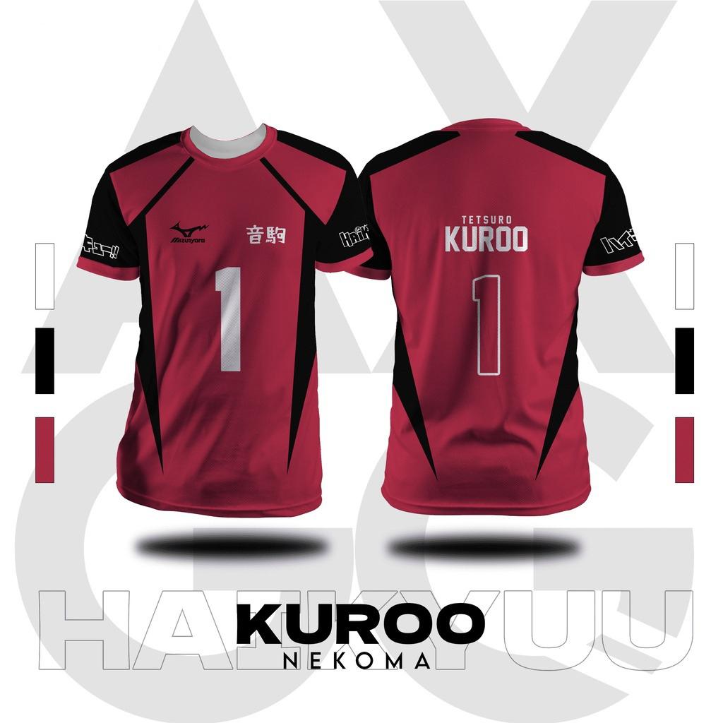 Bandai Nekoma Volleyballteam Trikot Kuroo Nr.1 Cosplay Kostüm Haikyuu!! T-Shirts Sommer Schnelltrocknend Bequem Athleisure Groß