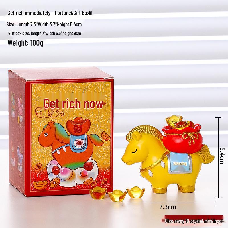 Guochao Year of the Horse Desktop Ornament: Zodiac Horse Office Mascot & Creative New Year Gift