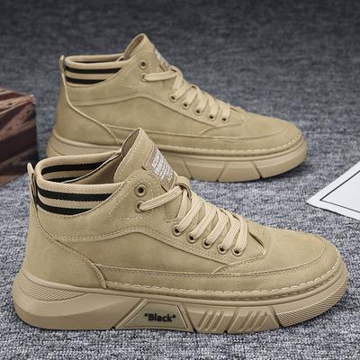 Autunno Inverno Stivali da Uomo Scarpe in Pelle Alte alla Caviglia Stivali da Uomo Moda Comodi Stivali da Moto Stivali con Zeppa Uomo