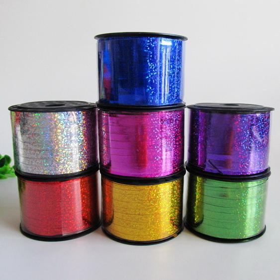 5MM*90M DIY Laser Balloon Ribbon Wedding Bowknot Coloured Ribbons Party Decoration