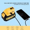 LED Dual USB Power Source Li-ion Battery Charger Adapter DCB090 for Dewalt