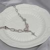Internet celebrity light luxury niche high sense moonstone cross necklace female sweet cool hot girl collarbone chain versatile sweater chain