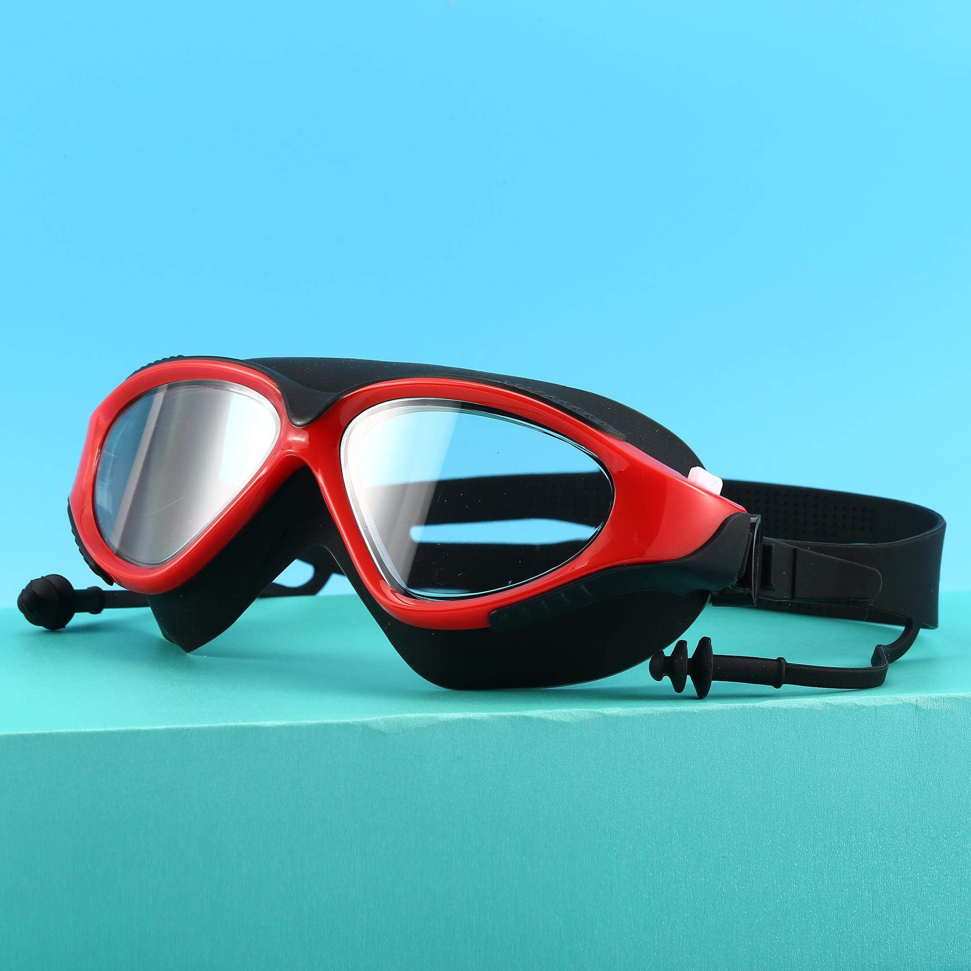 

Adult swimming goggles high-definition one-piece earplugs goggles waterproof fog-proof men and women big frame swimming gogg Practical Use