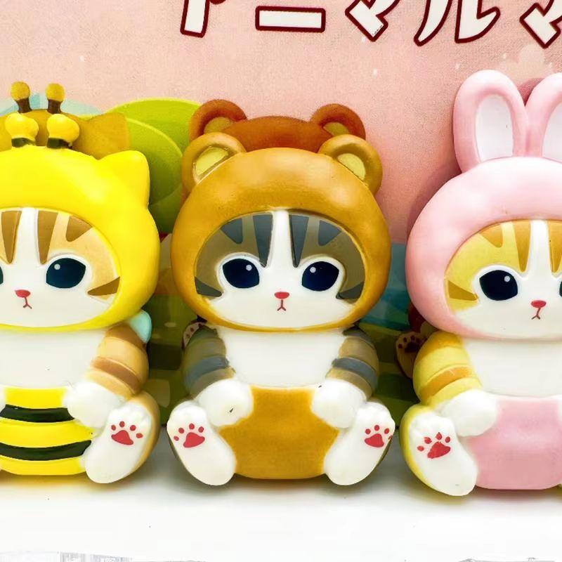 Mofusand Action Figure Set Doll Cute Pvc Model Blind Box Magnetic Refrigerator Sticker Decoration Crafts Toys Birthday Gift