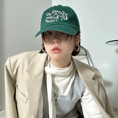Universe Lettering Washed Ball Cap_GREEN