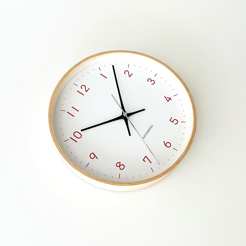 KATOMOKU plywood clock 22 Orange Wall continuous second diameter km-121ORRCS clock, hand, 25.2cm (SKP radio-controlled clock)