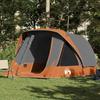 6 Person Family Cabin Tent Grey Orange Waterproof