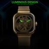 FORSINING Automatic Watches Mechanical Wrist Watch Golden for Mens Skeleton Watches with Stainless Steel Transparent Dial