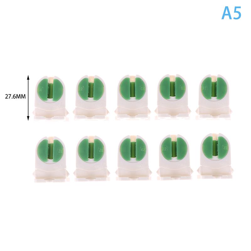 10Pcs Home T5 Light Holder G5 Base Non-Shunted Heat-Resistant Lamp Socket Ac500V 2A For Led Fluorescent Light Tube Holder