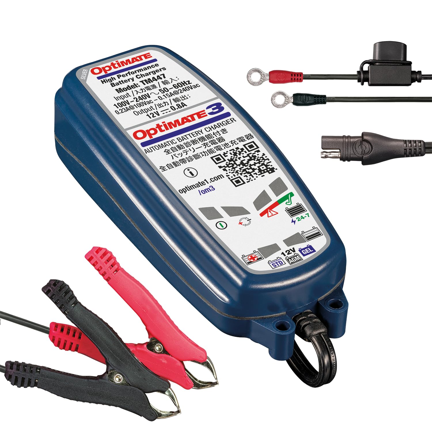 

TECMATE Fully Automatic Motorcycle Charger, model: TM-447 чорний