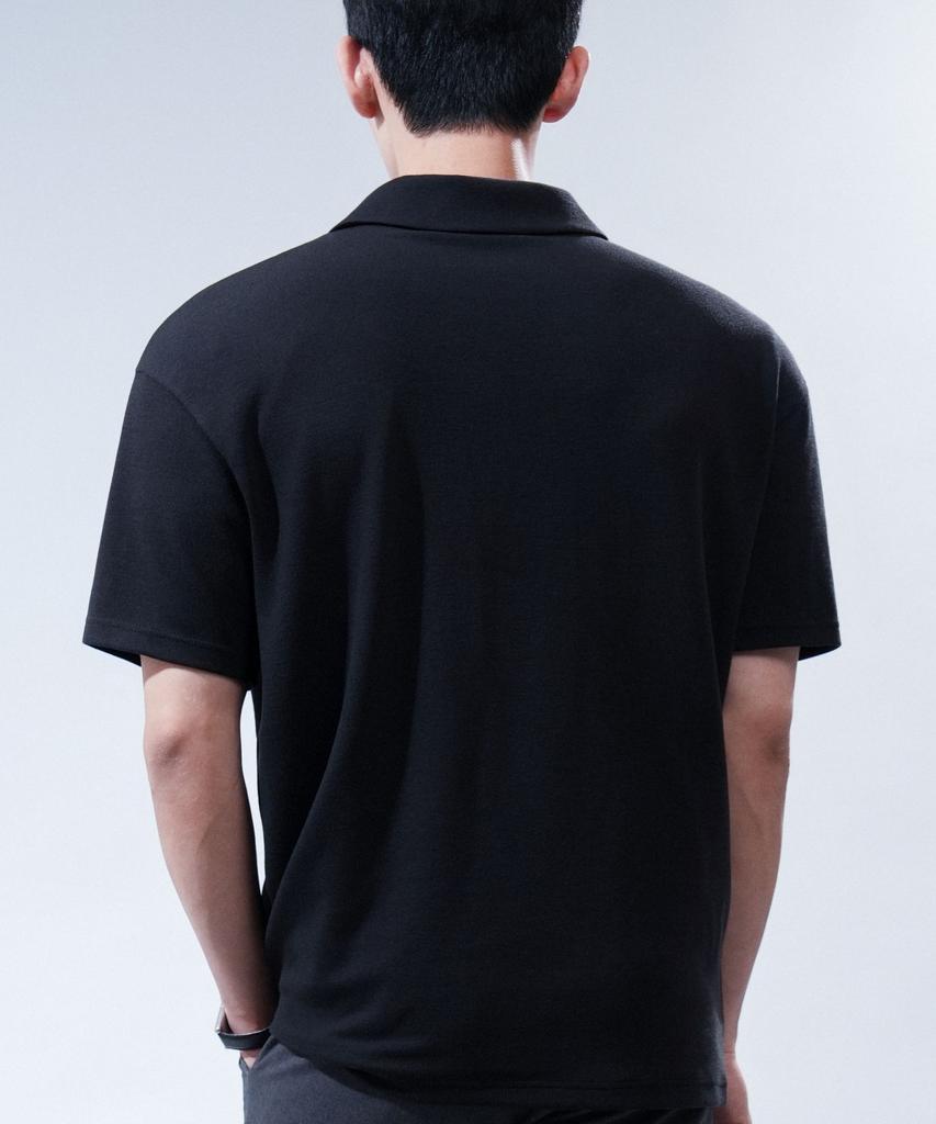 Dibala Patented Half-Zip Polo Shirt With Shoulder Pads, Short Sleeve Dibala Signature Suit