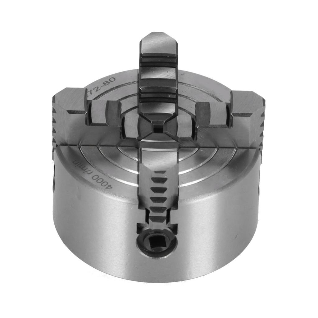K72‑80 4 Backenfutter Schnellarbeitsstahl Manuelles Drehbankfutter DIY Drehbankzubehör 4000 U/min 80mm   3.15in