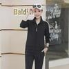 Men's and Women's Slim-Fit Sportswear: Stand-up Collar Running Suits, Versatile Two-Piece Sets for Spring and Autumn, Ideal for Couples.