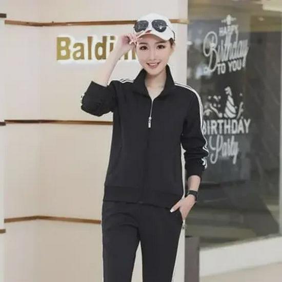 Men's and Women's Slim-Fit Sportswear: Stand-up Collar Running Suits, Versatile Two-Piece Sets for Spring and Autumn, Ideal for Couples.