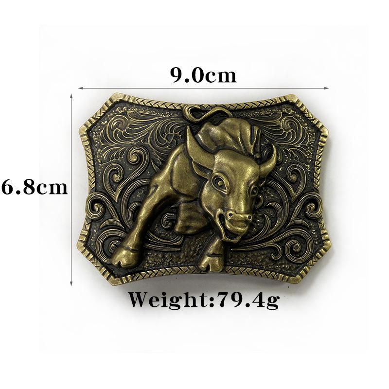 Western Cowboy Tang Dynasty Grass Pattern Alloy Belt Buckle