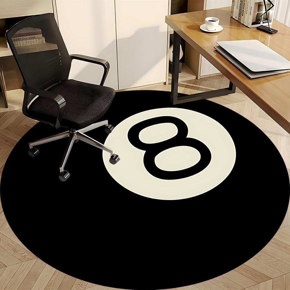 1 Stück Billardkugel Stuhl Teppich für Büro Rutschfest, Maschinenwaschbarer Teppich für Büro - Feiertagsdekoration Maschinell hergestellt yy251029031