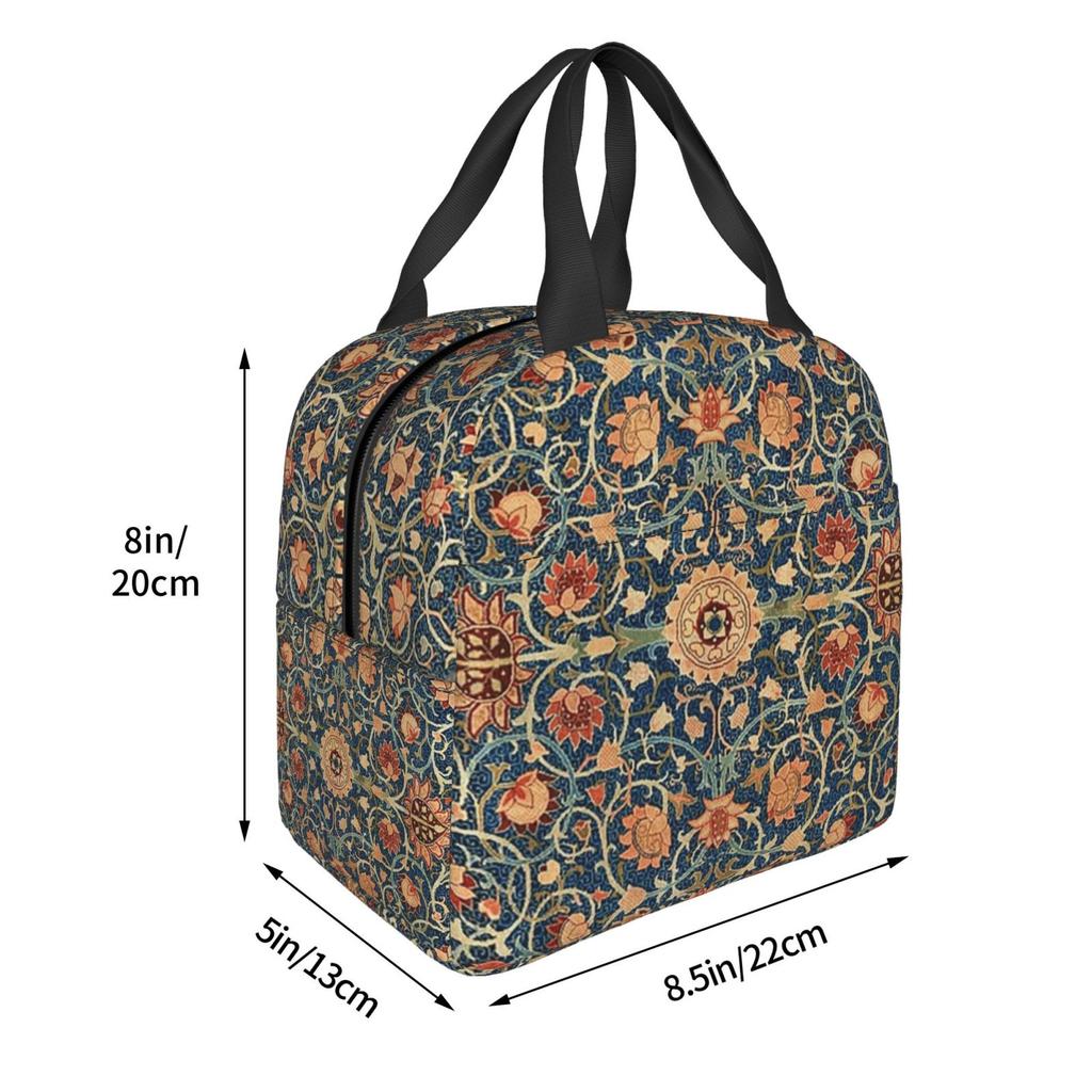 Holland Park William Morris Pattern Portable Lunch Boxes Waterproof Thermal Cooler Food Insulated Lunch Bag Kids School Children