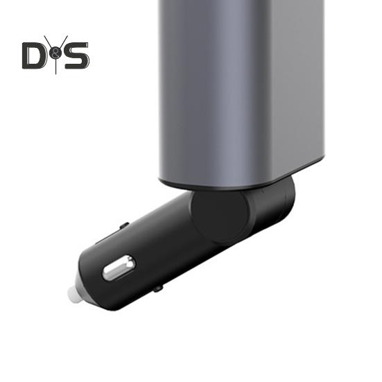 Cargador de coche con cable retráctil doble tipo C 8 pines USB 3A 2.4A Voltaje Pantalla digital Universal 100W Carga rápida de alta potencia Carga automotriz