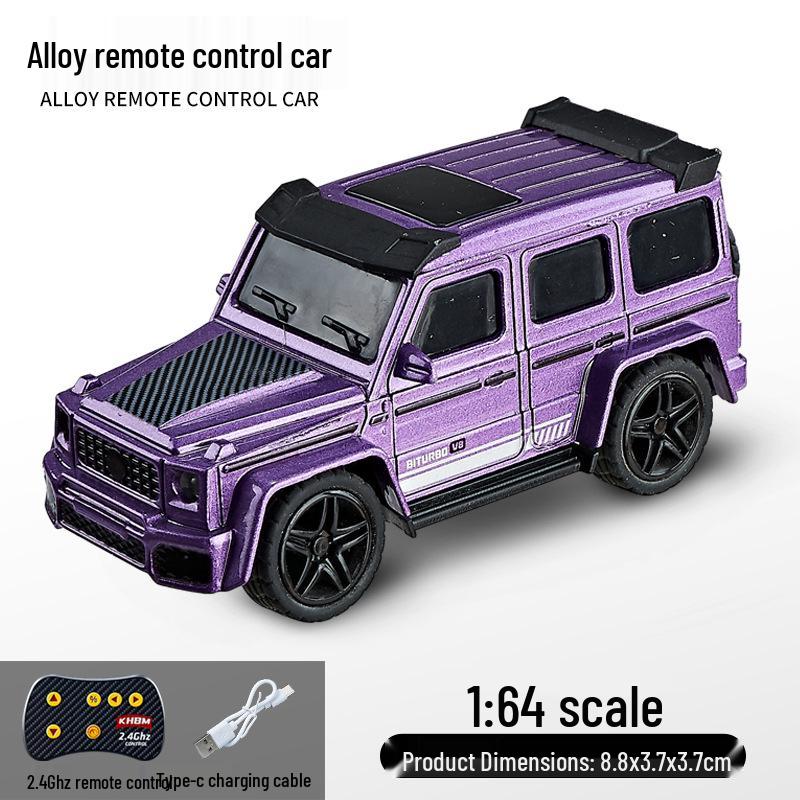 1:64 Mini Precision Alloy RC Off-Road Car with Trailer, Adjustable Speed, 2.4G Charging
