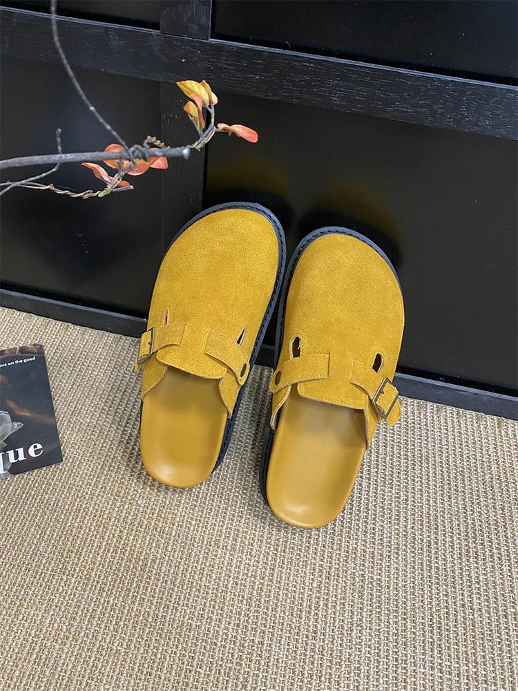 Fashion Slingback Top Quality New Leather ink panties For Women Retro Fashion Summer All-Match Sandals Shoes soft-Soled susal Sandals