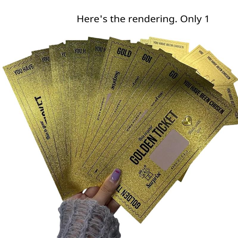 AEE4-Gold Ticket Scratch Card Gravure Printing Greeting Card Luxury Gift Birthday Blessing DIY Scratch Gift