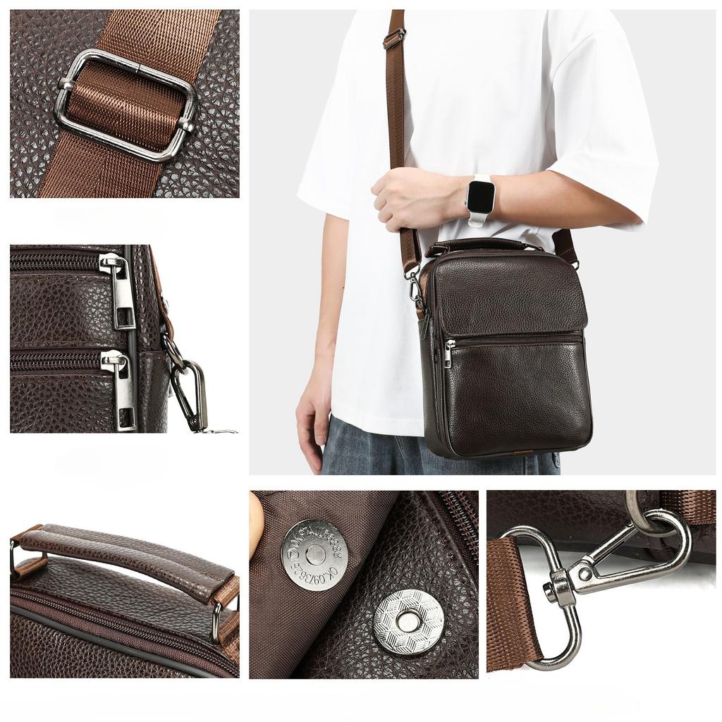 Genuine Leather Versatile and Trendy Crossbody Bag, High-end Single-shoulder Bag, Casual Outdoor Small Crossbody Bag